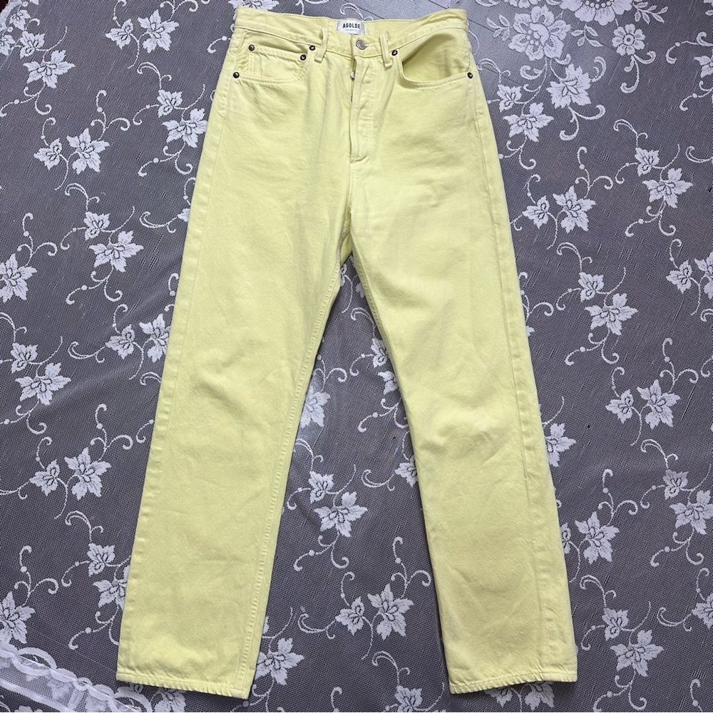 AGOLDE 90's Mid Rise Loose Fit Jeans in Limoncello